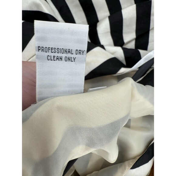 CHANCELLE DRESS BLACK WHITE STRIPED PINK BOTTOM SIZE 8 SLEEVELESS DRESS - Picture 9 of 9